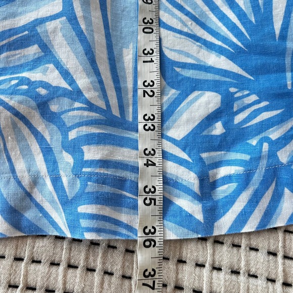 Vineyard Vines Nautilus Shell Swing Dress Blue White Linen Size M Lined - Picture 7 of 15